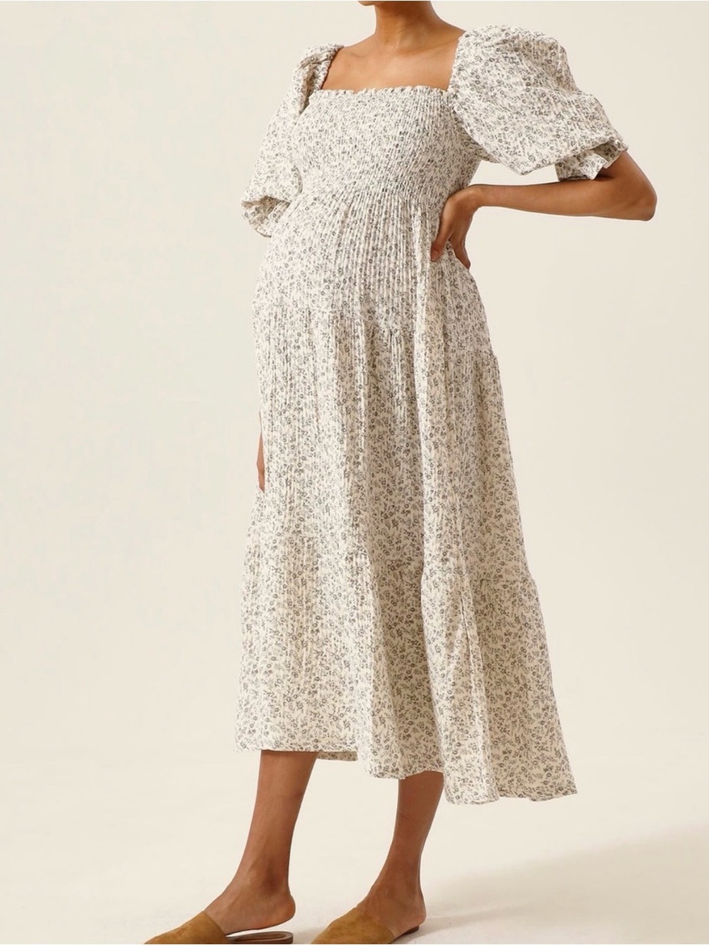 Nothing Fits But Kiko Dress Itchika Size Small Smocked Puff Sleeve Midi